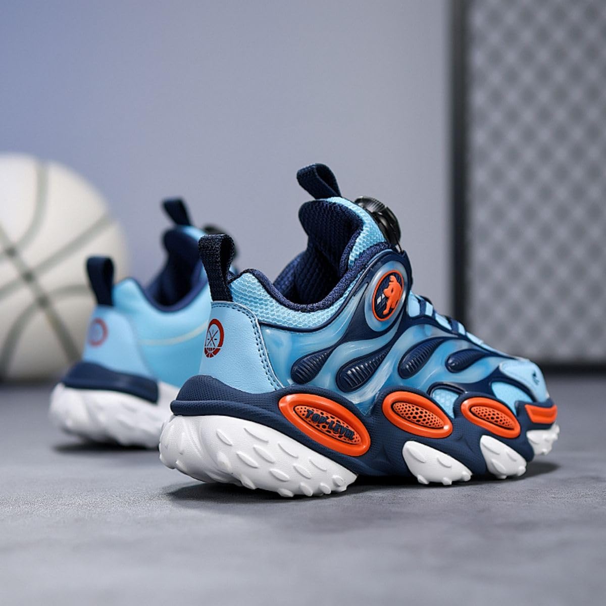 Chaussures de Basket-Ball, Chaussures de Basket-Ball pour Enfants, Chaussures de Sport avec Velcro, Chaussures de Sport
