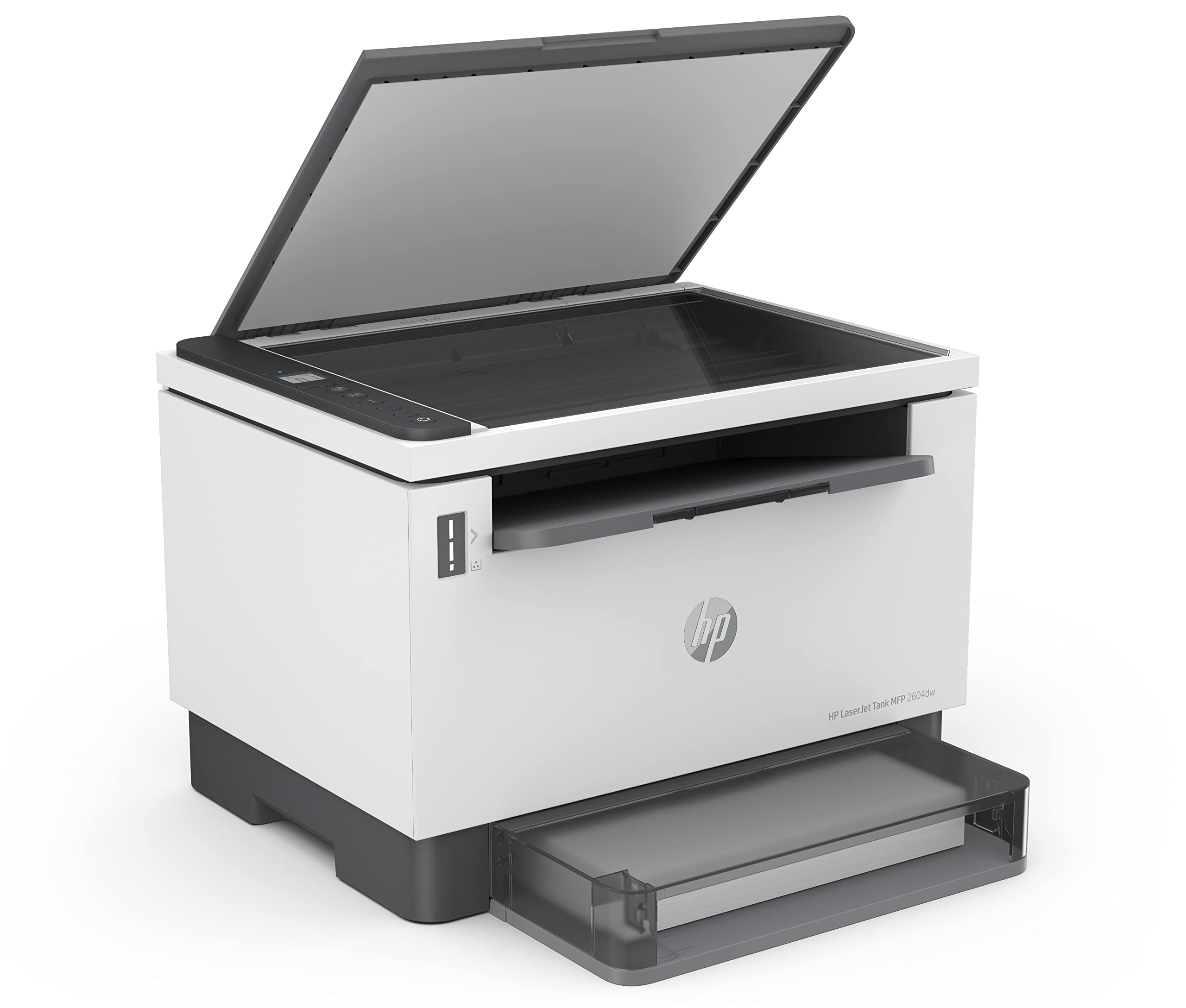 HP Laser Tank 2604dw, 381V0A, Imprimante Multifonction Monochrome, réservoir de Toner intégré, Impression Automatique Recto Verso, 22 ppm, Jusqu’à 5 000 Pages, numérisation A4, Wi-FI, USB, Blanche