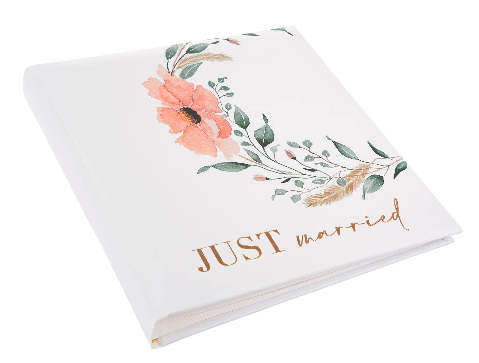 goldbuch 08 003 Álbum de boda Love, libro de boda 30 x 31 x 4 cm, álbum de fotos de 60 páginas blancas, cubierta de papel ligeramente brillante con revestimiento blanco, álbum de fotos de boda, álbum