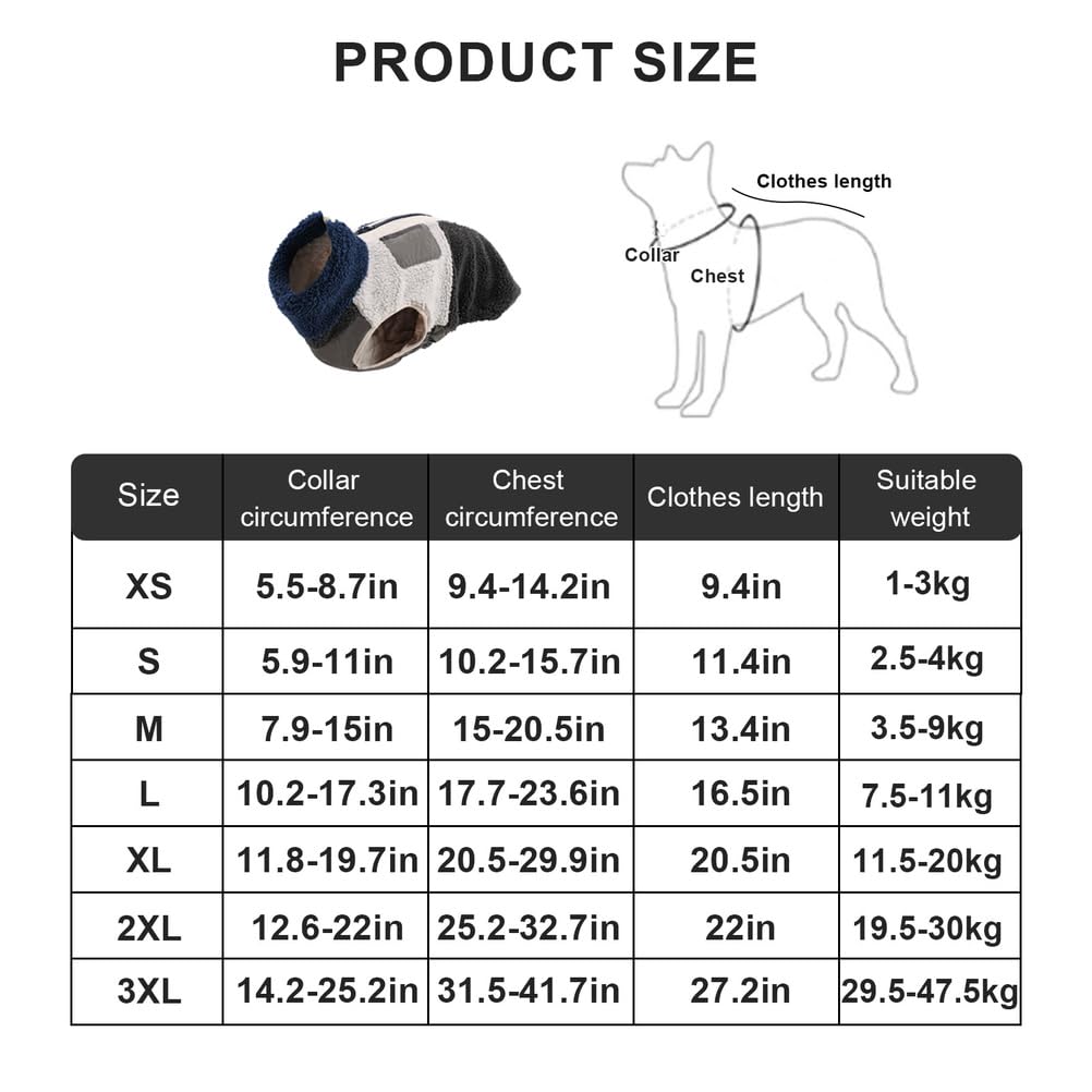 Abrigos Perro De Invierno Chaqueta con Abertura para Arnés, Chaqueta Perro Cálida Chaleco Traje Anti-Nieve Ropa De Invierno, para Razas Pequeñas, Medianas Y Grandes,Azul,3XL