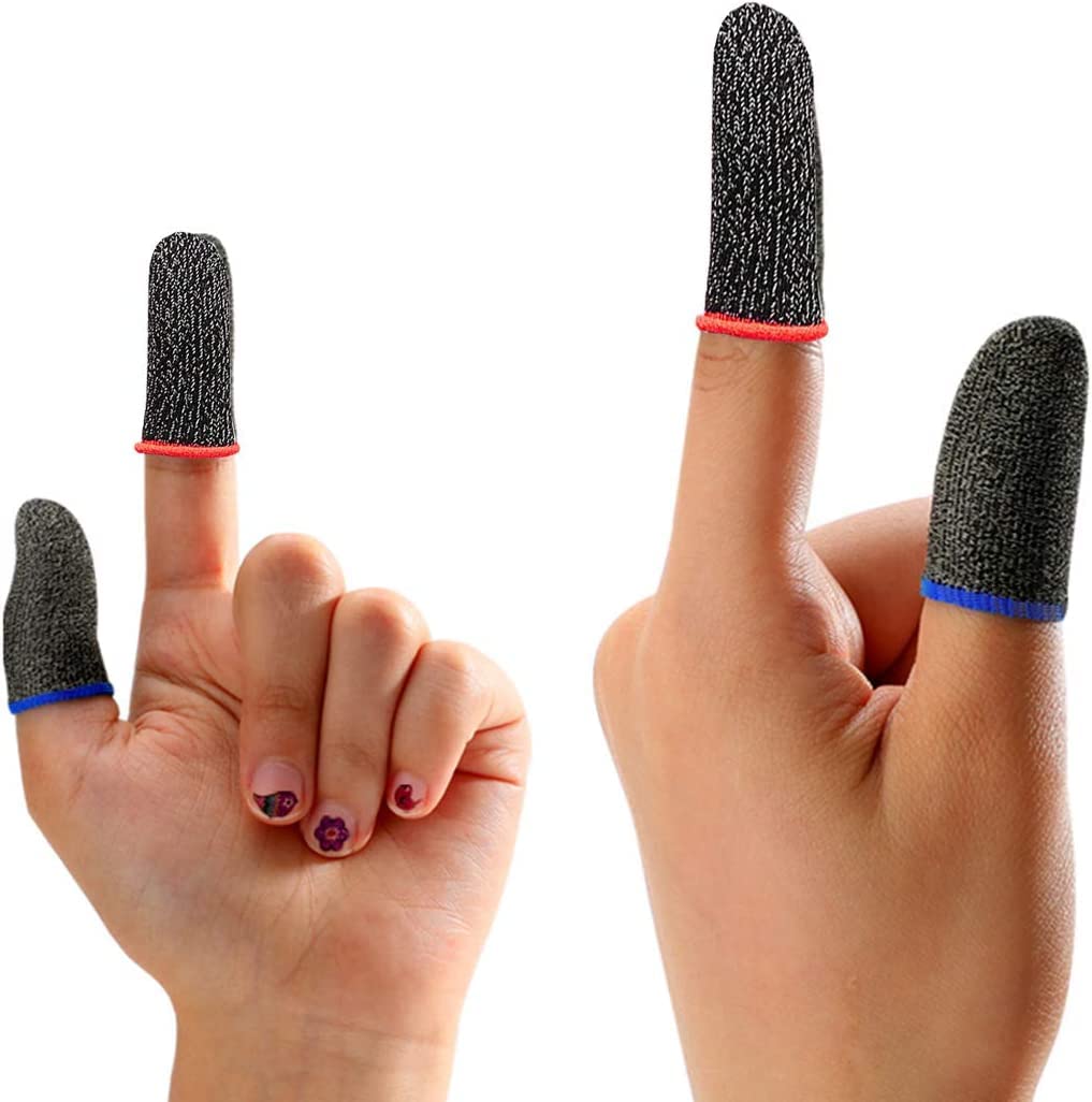Anti-Slip Thumb Sleeve, Slip-Proof Sweat-Proof Professional Touch Screen Thumbs Finger Sleeve for Pubg Mobile Phone Game Gaming Gloves (Pack of 2)-image-5