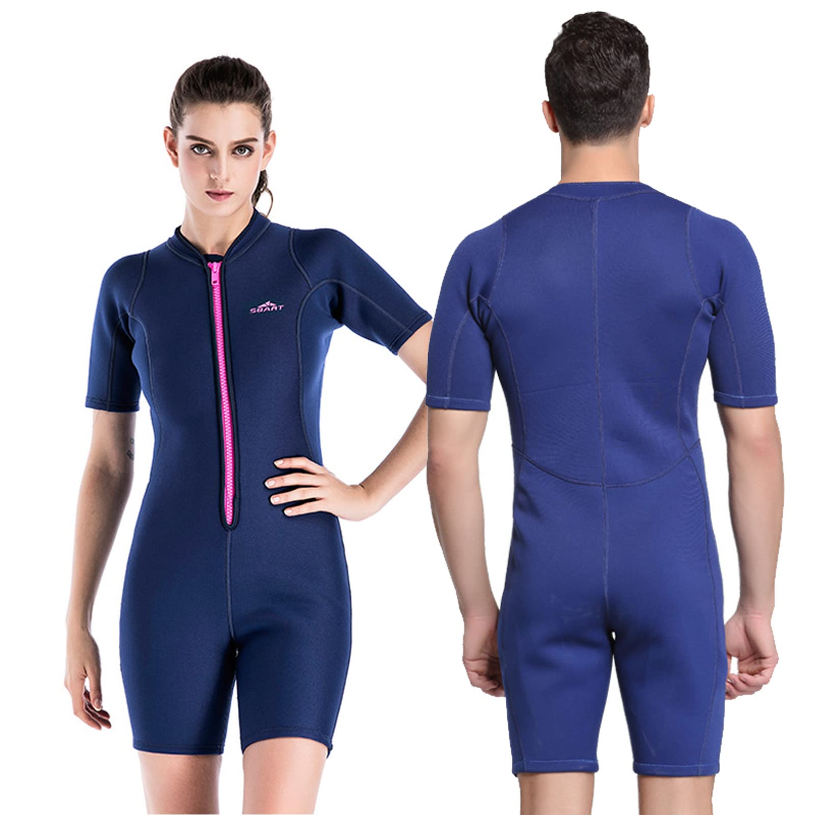 TOYOMO Shorty Wetsuit for Men Women 2MM Neoprene Front Zip Dive Suit One-Piece Swimsuit for Diving Snorkeling Surfing Swimming,Men,XL