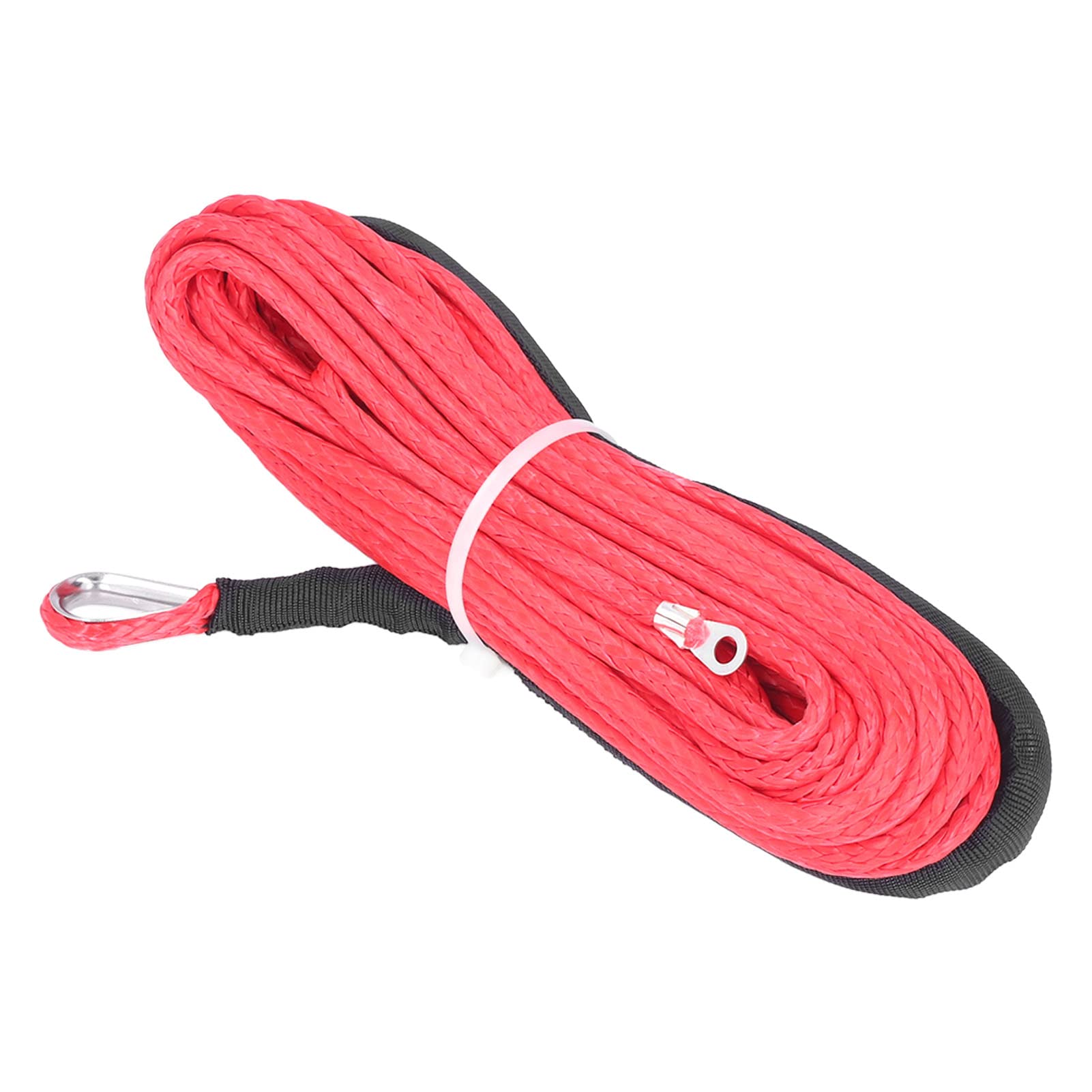 Dioche Corde de Treuil Corde Synthétique 6500Lbs Câble de Treuil en Fiber Synthétique 4.8Mm X 15M Fibre Synthétique 5500Lbs Résistance à la Rupture pour Remorque Atv Utv (rouge)