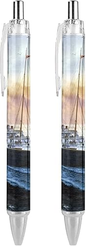 Retro Titanic Famous Old Historic - Bolígrafo retráctil de tinta azul, bolígrafo de trabajo para hombres y mujeres, 2 unidades