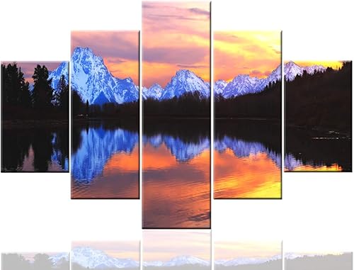 Vista 64 de Paisaje de 5 piezas pintura sobre lienzo