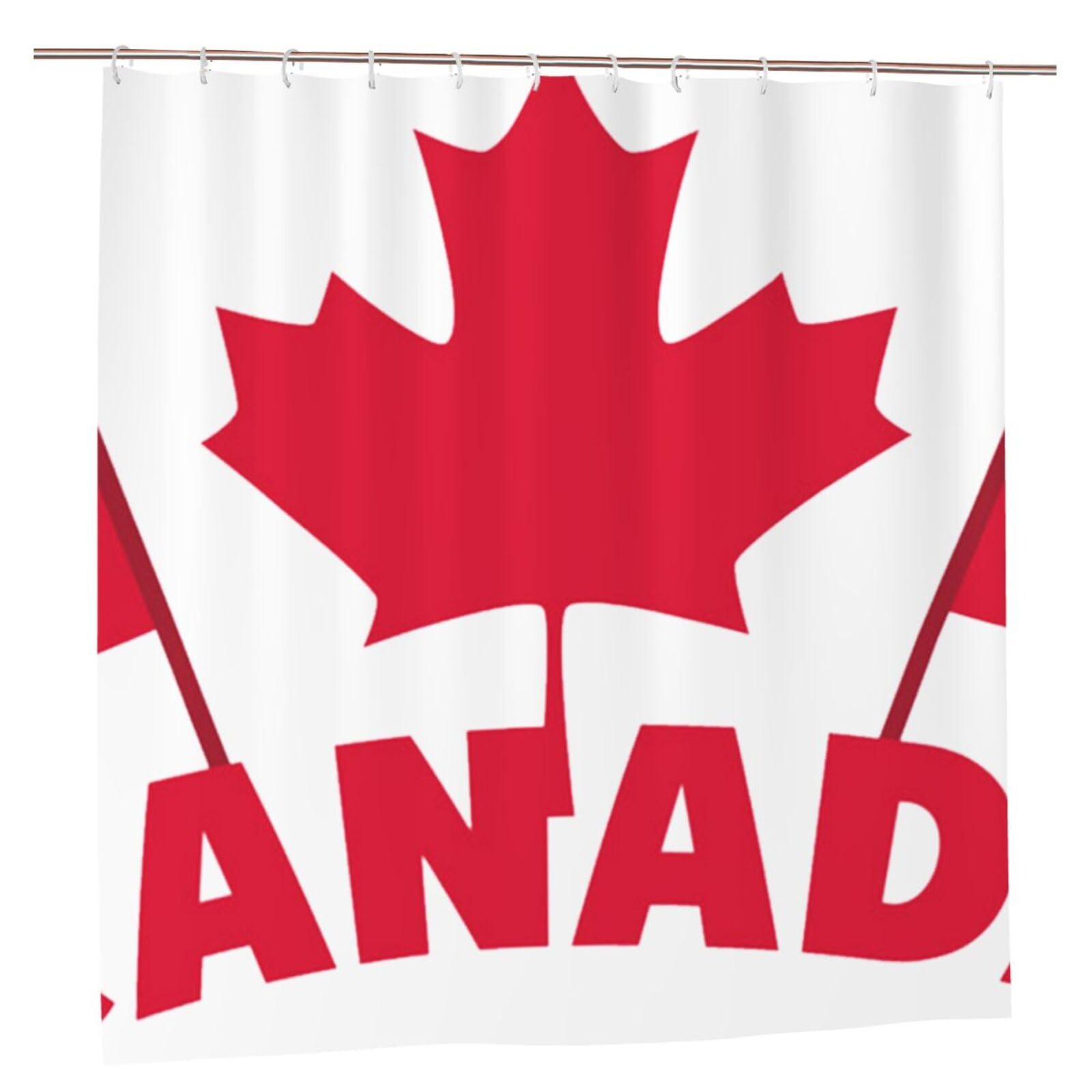 Oudrspo Canada Day Flags Unique Designer Artwork Shower Curtain 72x72 Inch - Polyester Bathroom Decor with Metal Grommets