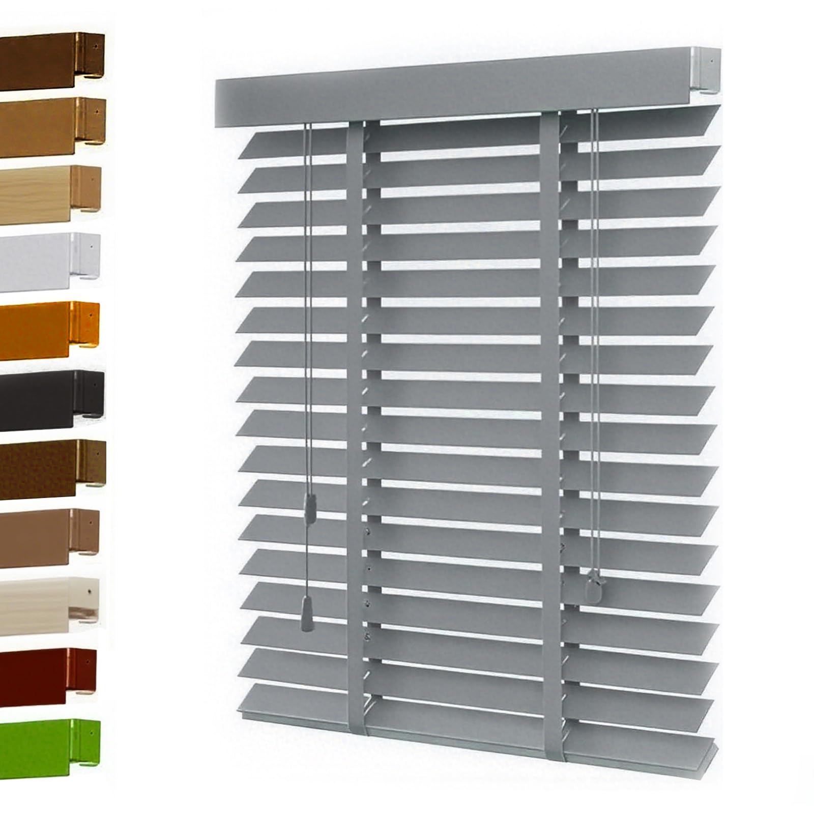 Tende Veneziana in Legno su Misura Larghezza 25-160cm Altezza 60-280cm, Privacy, 25mm Oscurante Persiane Veneziane Orizzontali per Finestre Interne(5003)