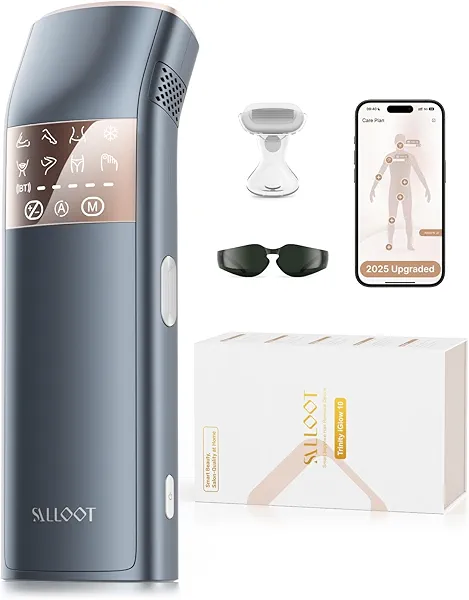 TRIPLE-Pulse IPL Laser Hair Removal, 12cm² Sapphire 37°F Ice-Cooling Contact, Hair Removal Device for Women and Men, Permanent Hair Removal at Home for Legs, Face, Bikini, Armpits, Trinity iGlow 10