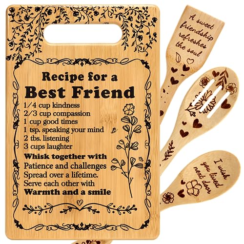Friend Birthday Gifts for Women Friendship Best Friends Christmas Unique Gifts Ideas for BFF Bestie Soul Sister Bestie Gifts for Woman Female Bestfriend BFF Gifts Friend Forever Cutting Boards Set