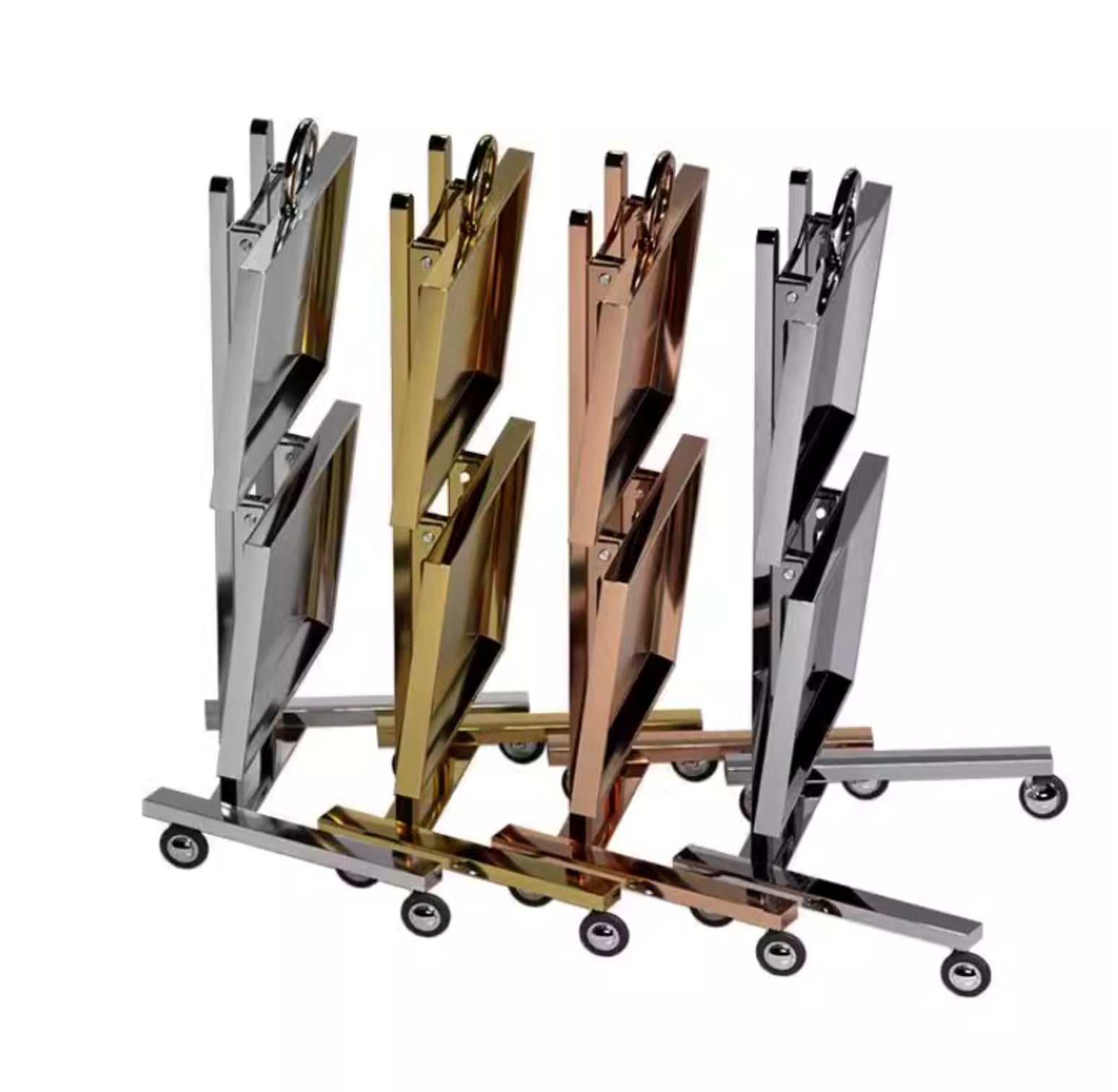 Carrello di rotolamento in acciaio inossidabile con 2 vassoi le Carrello da cucina Carrello di servizio pieghevole su ruote per vassoio Salon C Sto Versatile Utili Cart