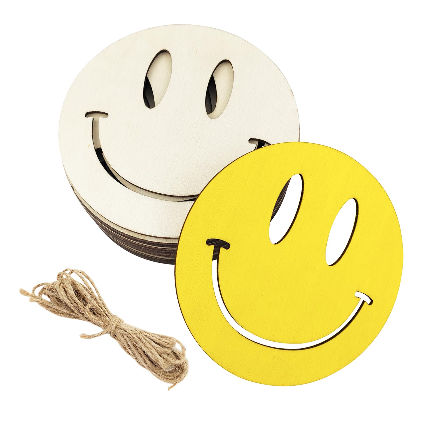 Amazon.com: 30 Pack 4 Inch Wood Happy Smiley Face Cutouts