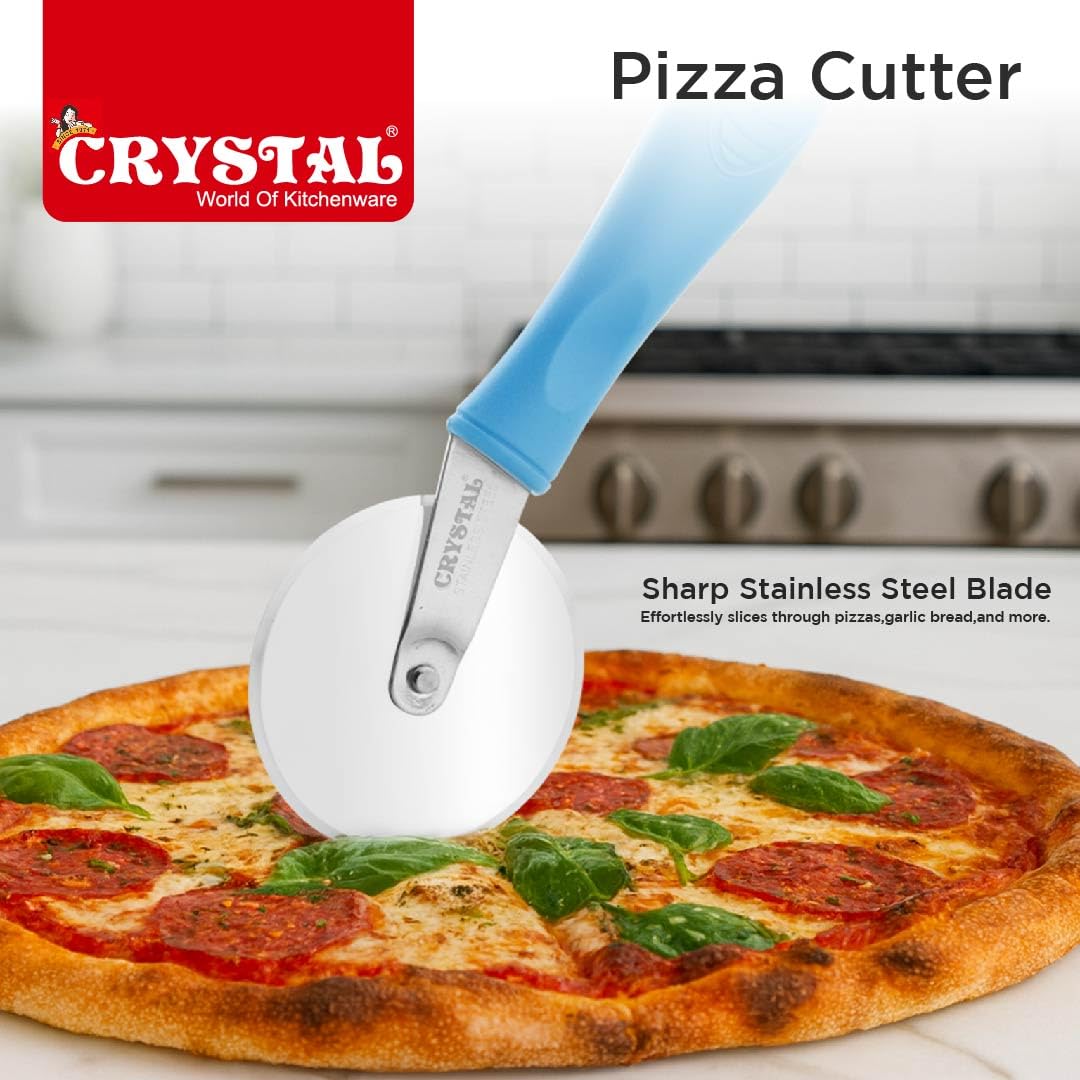 Crystal - MKA069 Stainless Steel Pizza Cutter, Multicolour