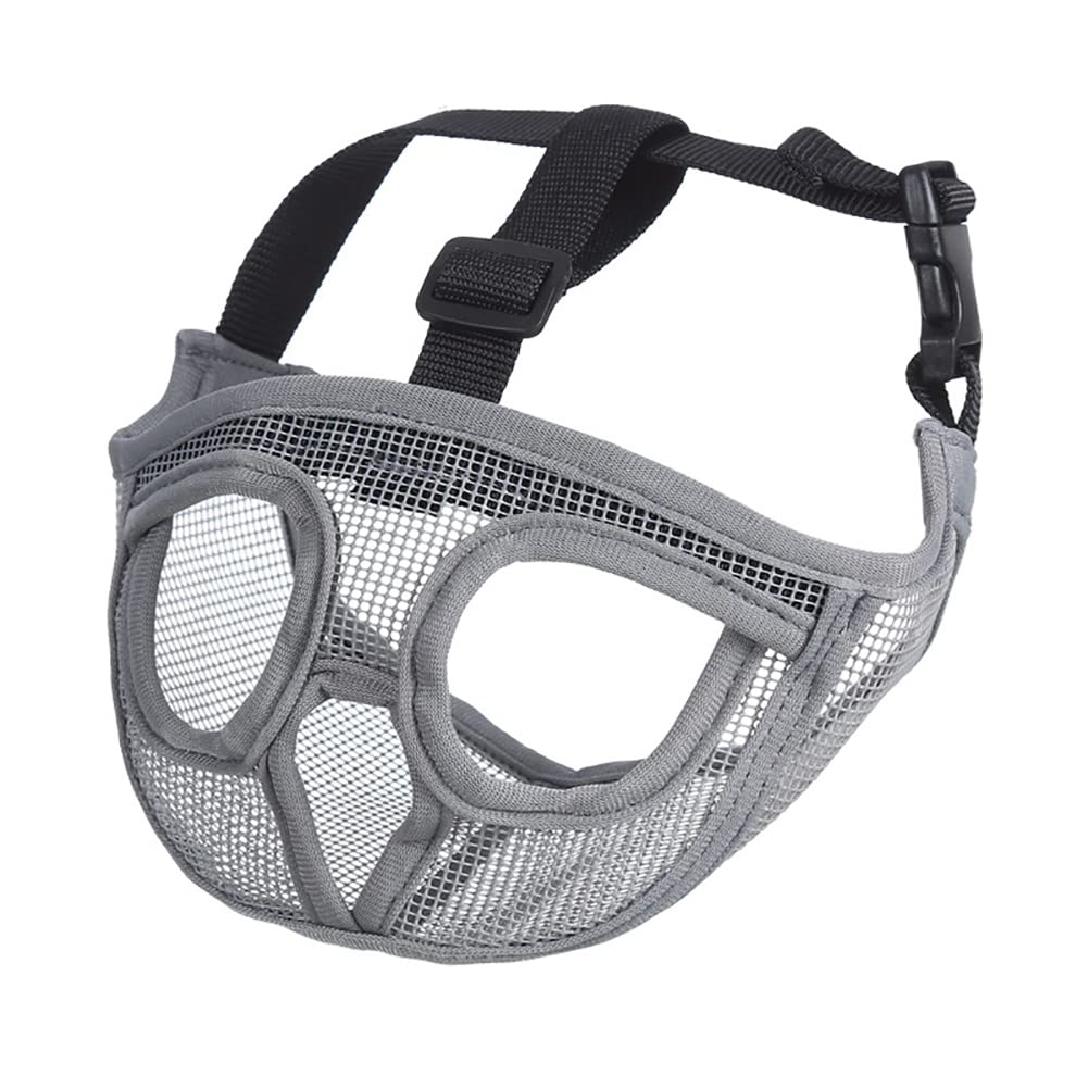 Short Snout Dog Muzzle Adjustable Mesh Bulldog Muzzle Breathable Dog Mouth Cover English French Bulldog Pekingese Shih Tzu Pug for Biting Barking Chewing Training Small Medium Large Dogs - Image 2