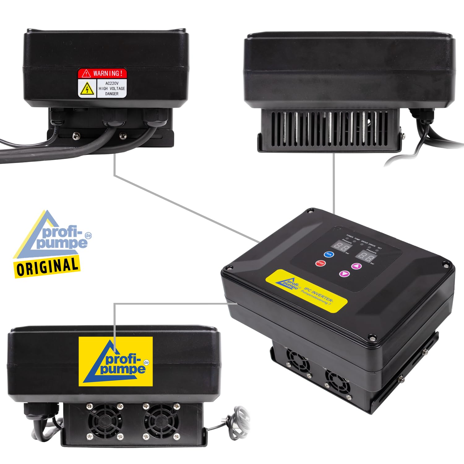 CONTROLLER POMPA CON INVERTER PRESSOSTATO cablato Pressostato Controller automatico Monitor di flusso per pompa acqua sanitaria pompa da pozzo (controllo pompa INVERTER 7-2.2KW 1 * 230V/3 * 230V)