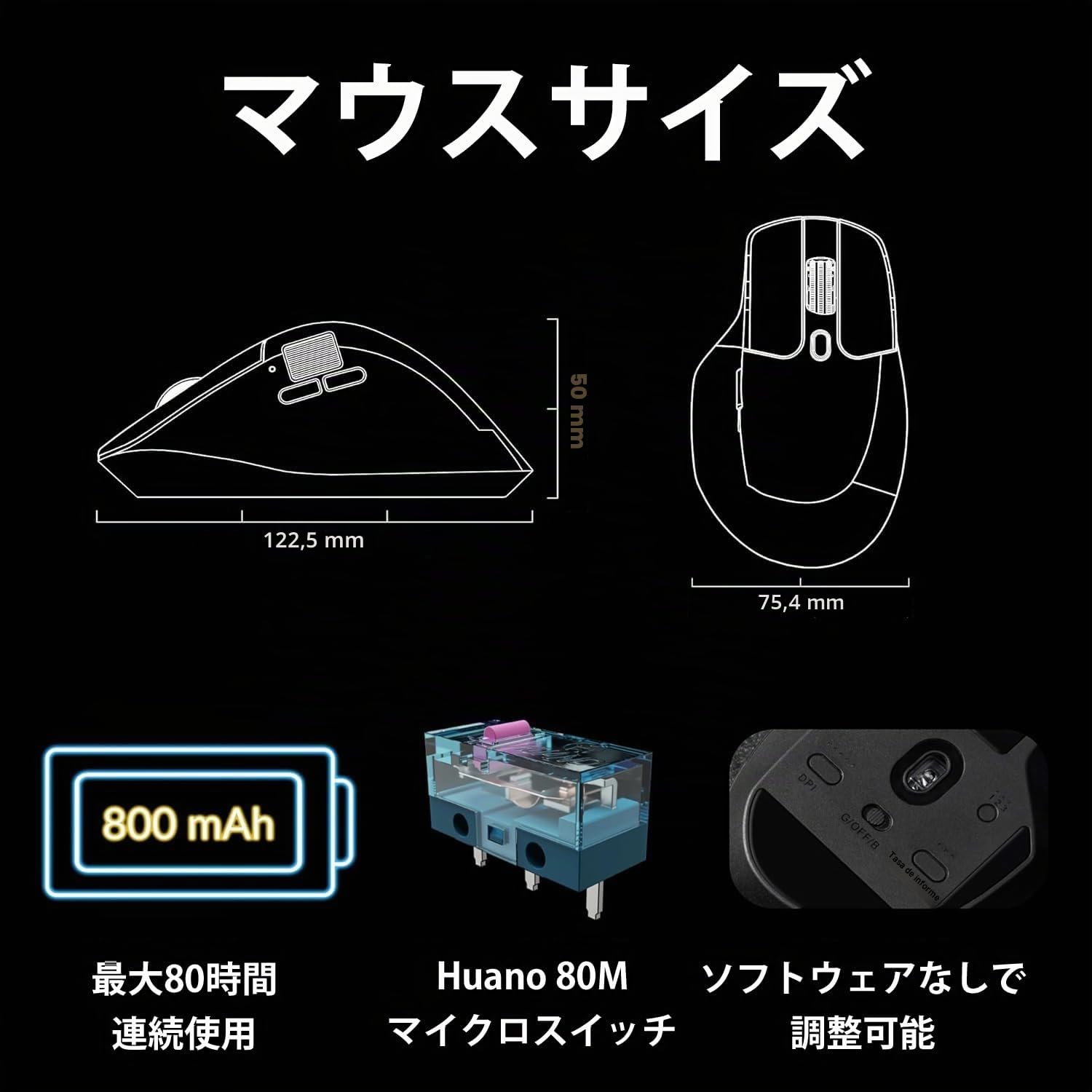 Keychron M6 - Ratón inalámbrico Bluetooth USB de Doble Desplazamiento, Color Negro