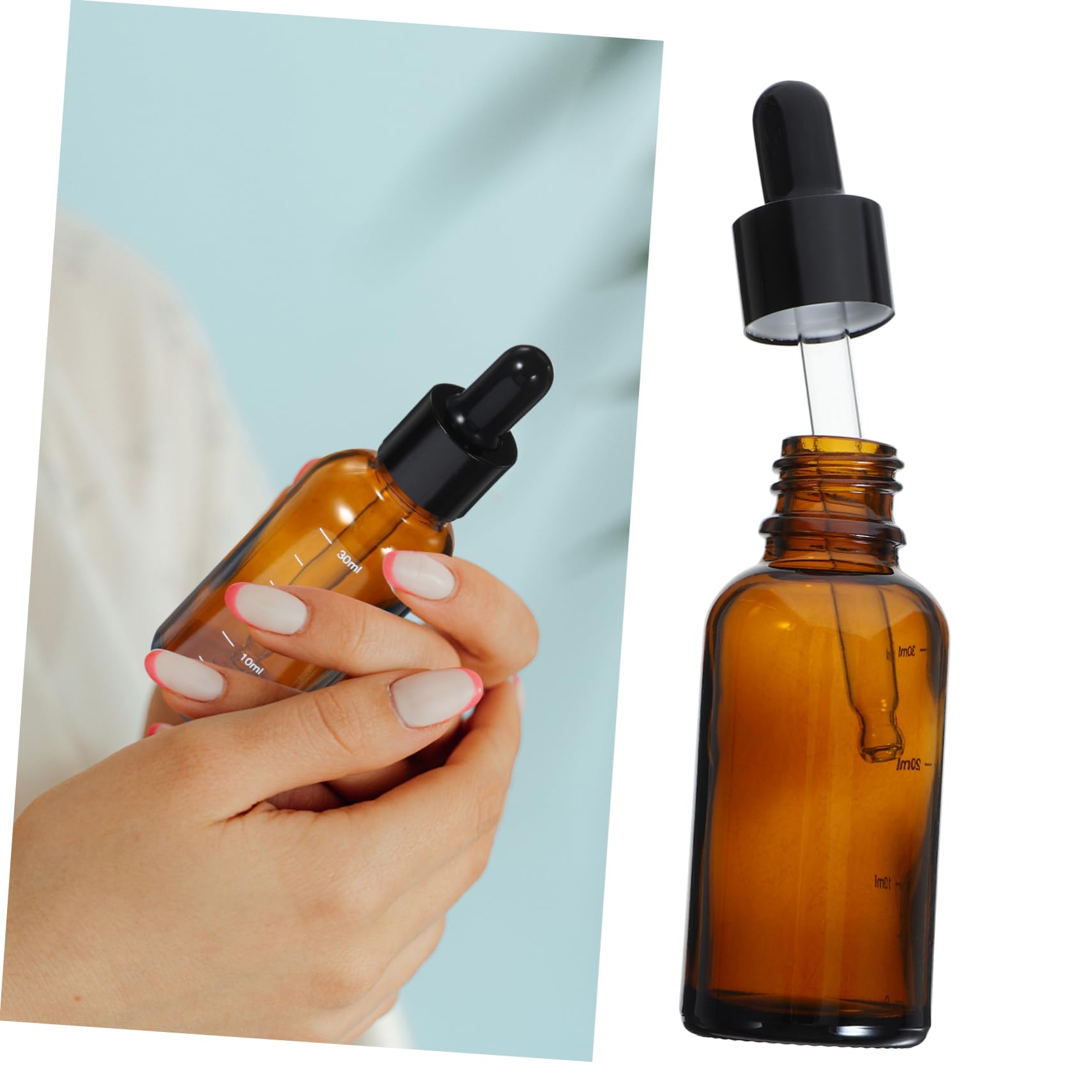 SOLUSTRE 20stücke Braunglas-dropper-flaschen Mit Pipette Für Ätherische Öle Und Flüssigkeiten Leichte Und Kompakte Reiseflaschen Mit Skalierung Für Präzise Dosierung