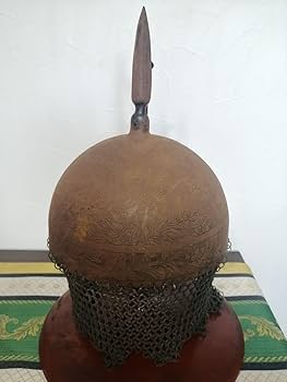 Amazon.co.jp: 時代 蒙古軍 鉄地鎖帷子付 モンゴル 兜