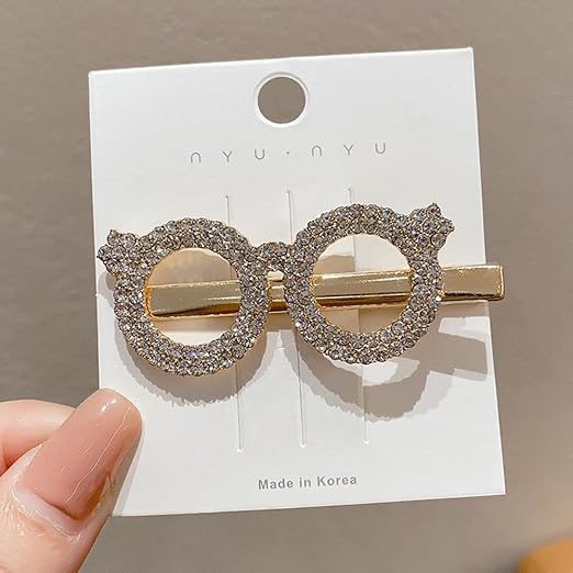 Amazon Co Jp スウィート かわいい 女性 女の子 キッズ ファッションデザイン 女性用ヘアアクセサリー 韓国風ヘアピン サングラス ヘアクリップ ラインストーン髪留め Silver Clothing Accessories