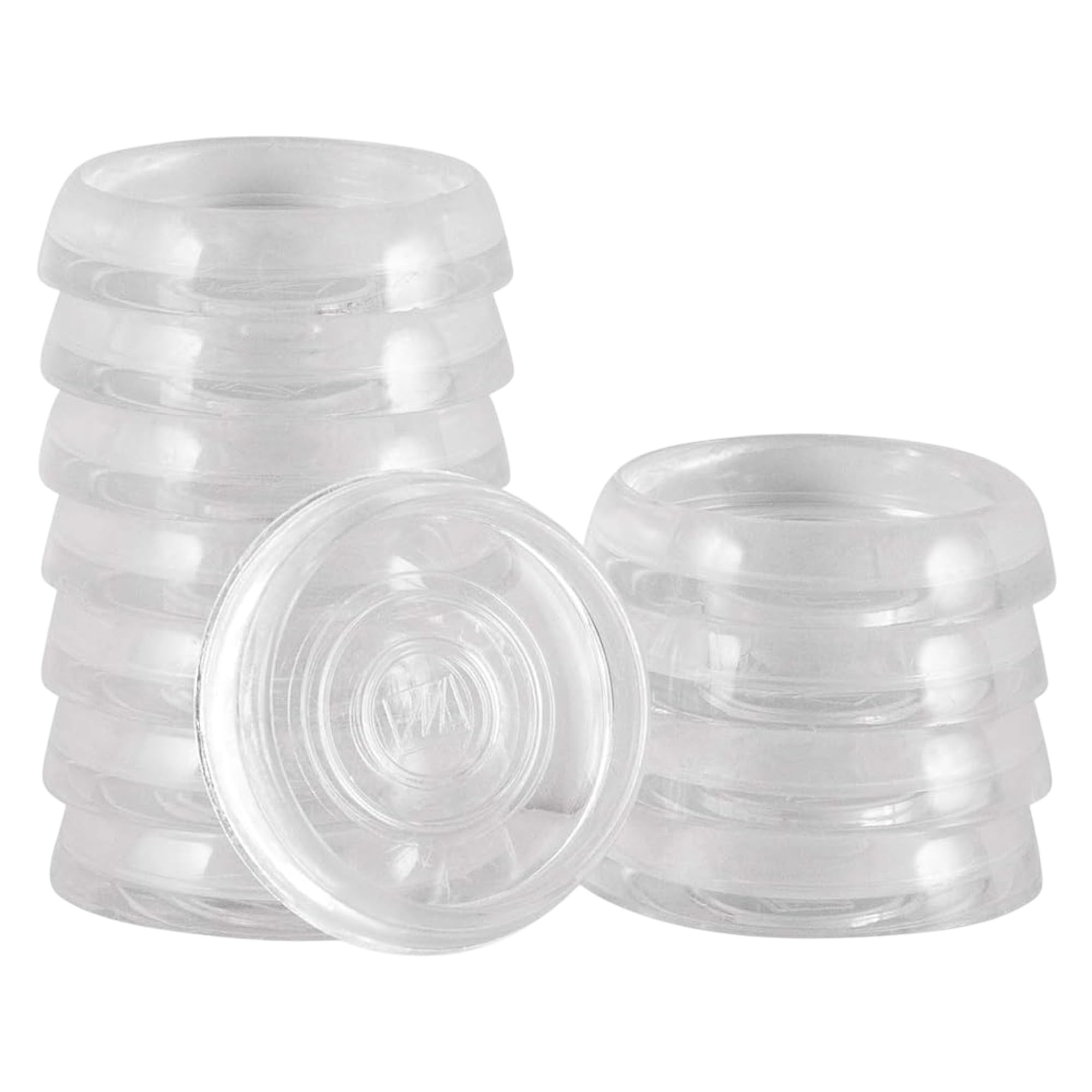 SoftTouch 1 3/8" Round Furniture Caster Cups for Carpet or Durable Hard Floors, 12 Pack, Clear, 12 Count (Pack of 1)