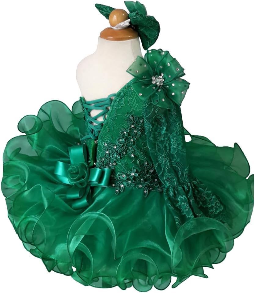 Toddler Girls Cupcake Pageant Dress Infant One Shoulder Ball Gown for Pageant Birthday3