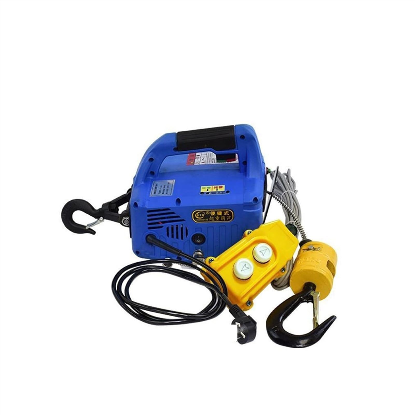 MYUYEE Chain Hoist, 500Kg Electric Hoist Portable Winch Steel Wire Rope Lifting (Line Control)