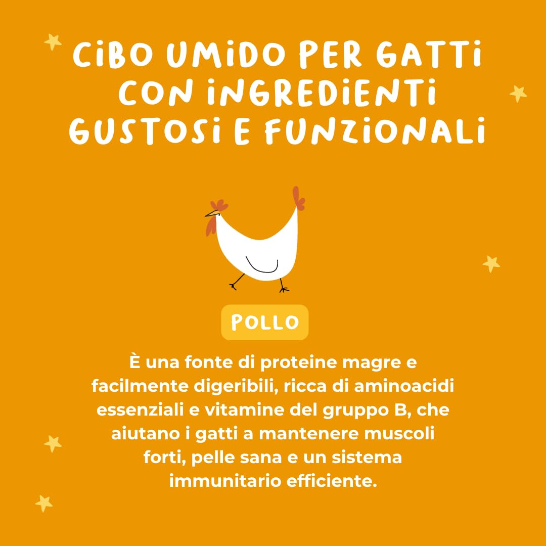 Mousse di Pollo | Cibo Umido per Gatti Adulti | Alimento Completo con Ingredienti Naturali | Grain Free | Ricco di Proteine e Vitamine | 36x85 g Made in Italy | Hygge