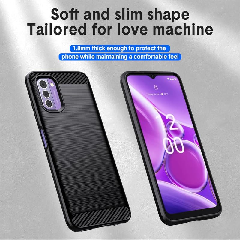 Image of NPRC Hybrid Ultra Slim Protective Case TPU Non-Slip Carbon Fiber Texture Shockproof Case Cover for Nokia G42 5G - Black