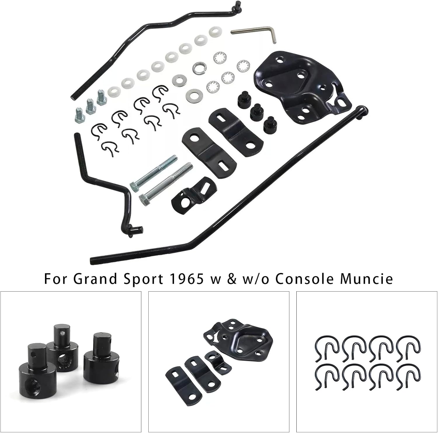 Bruce & Shark 4 Speed Shifter Linkage Kit 3733163 for Hurst Shifters With Muncie Transmission, Fits Chevelle El Camino 1964-1967, Skylark 1965, GTO & Lemans 1964-1966