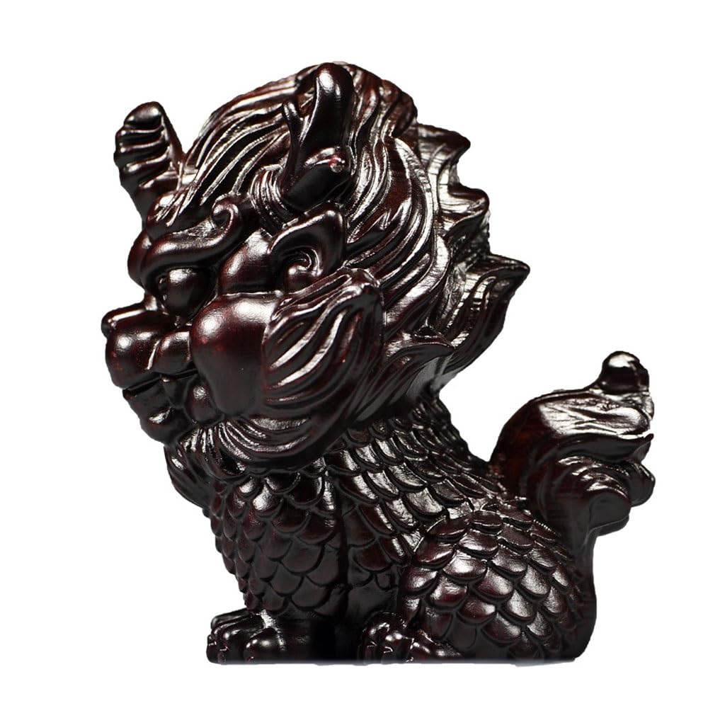 ATREDESES Office Decor Wooden Carving Unicorn Ornament Wood Bedroom Home Home Entrance Desktop Decoration Home Decor