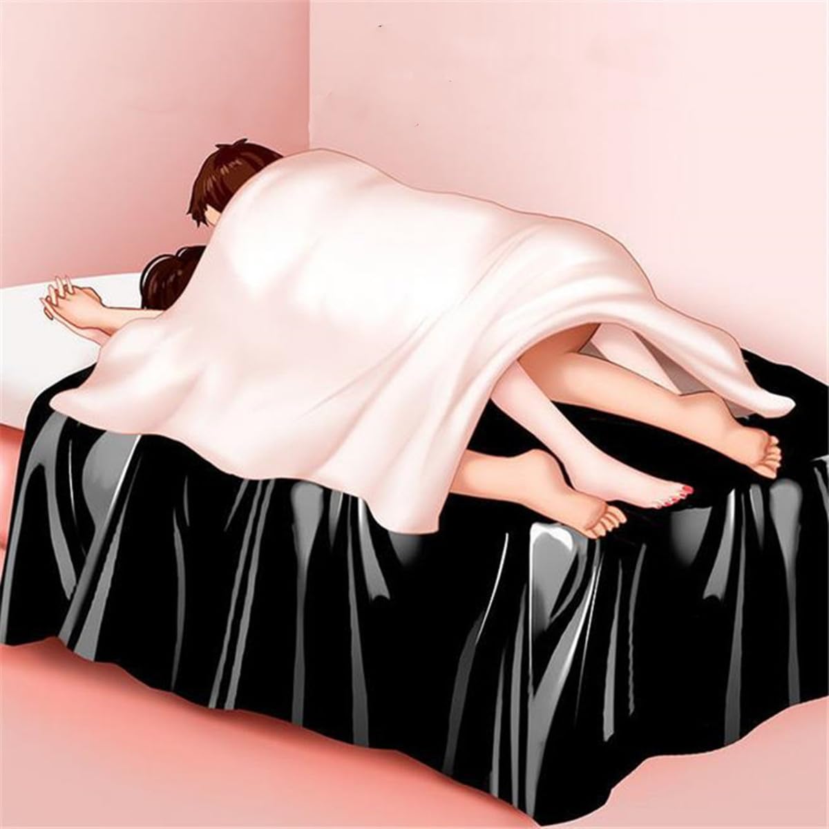 Copriletto da letto impermeabile e resistente all'olio nero, 130x220cm