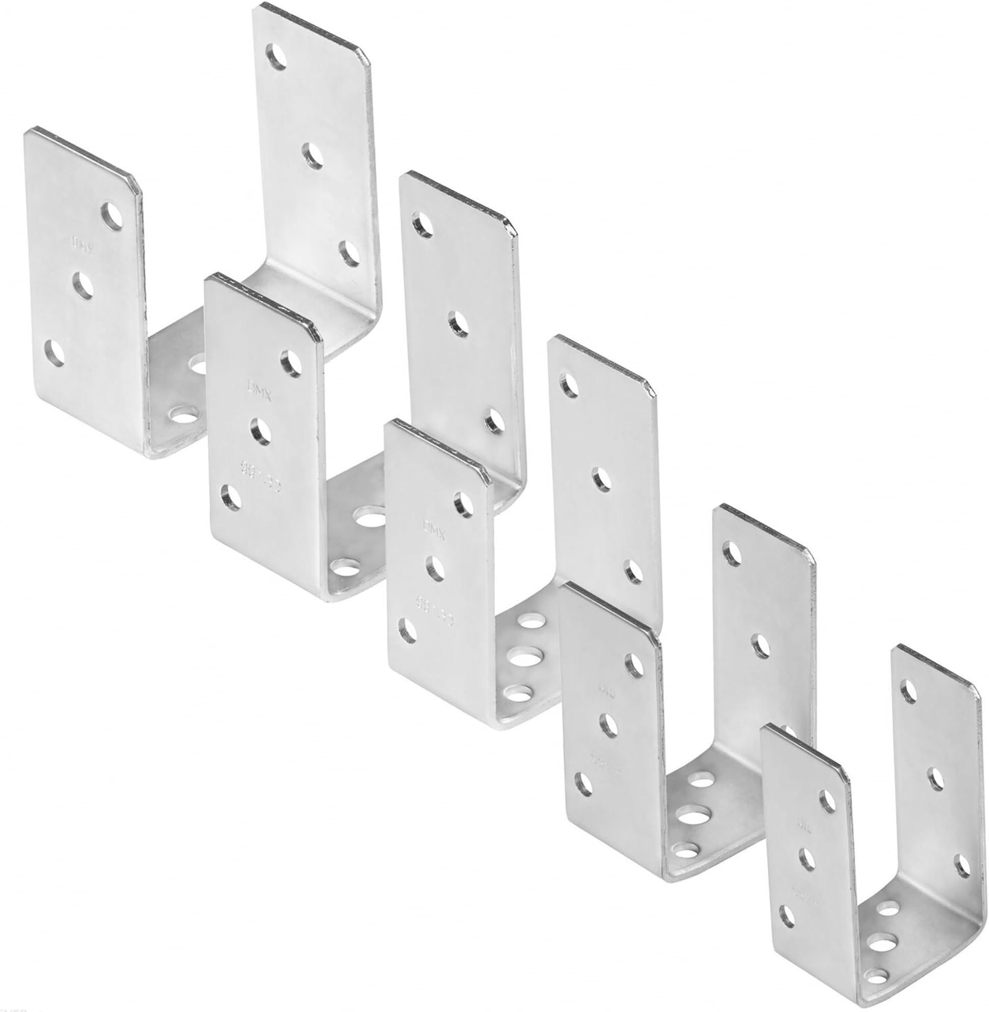 Bolt Down U Shape 101mm - 4" Silver (Pack of: 1) Galvanised Post Support Heavy Duty 4mm Fence Foot Base Bracket