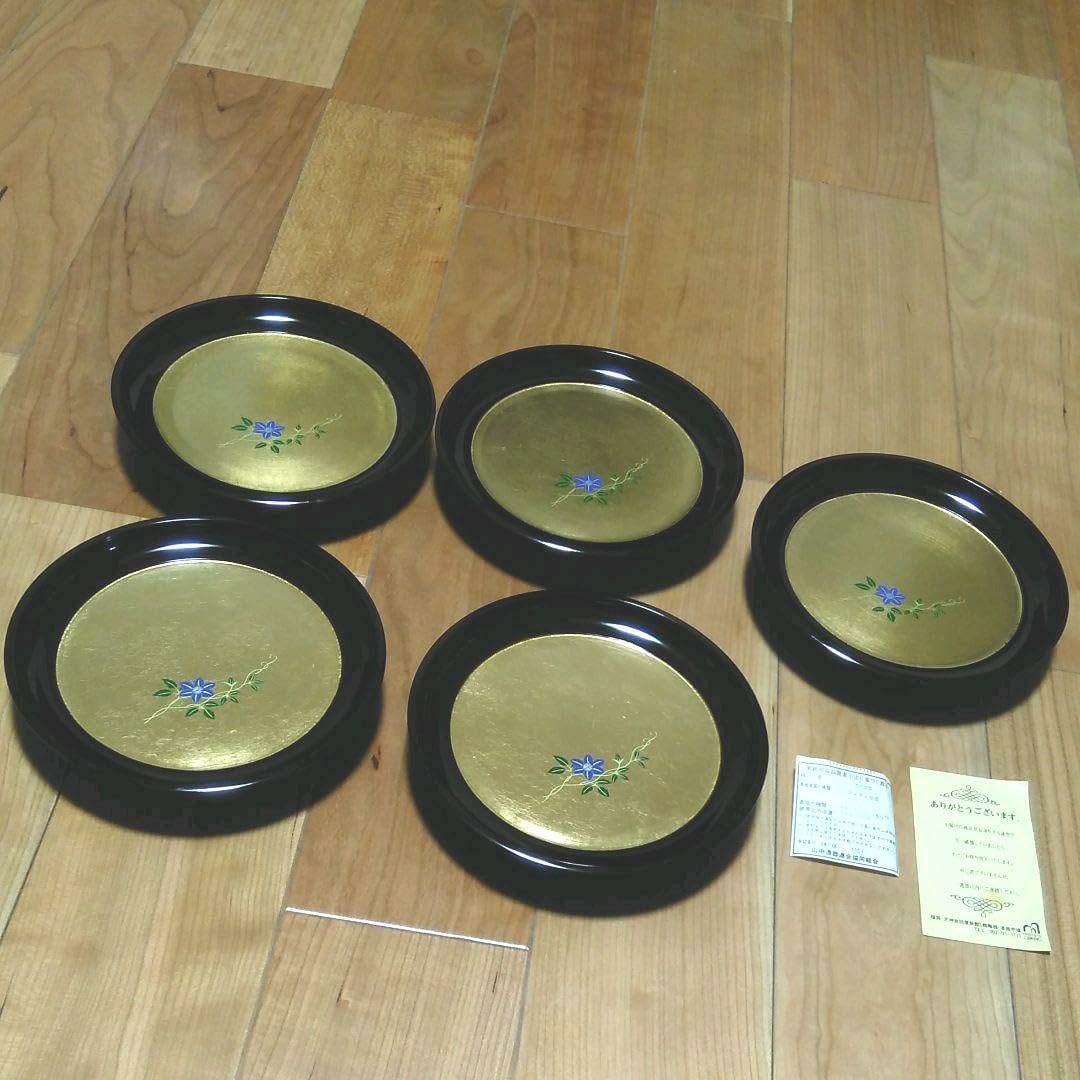 漆器 楕円形皿 5枚セット 木箱入り 越前塗 漆器 楕円形皿 5枚セット 木