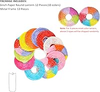 Vista 2 de 12 linternas de papel chinas, japonesas, decoraciones de fiesta, farol de papel ovalado colgante decorativo de 8 pulgadas hueca para Año Nuevo