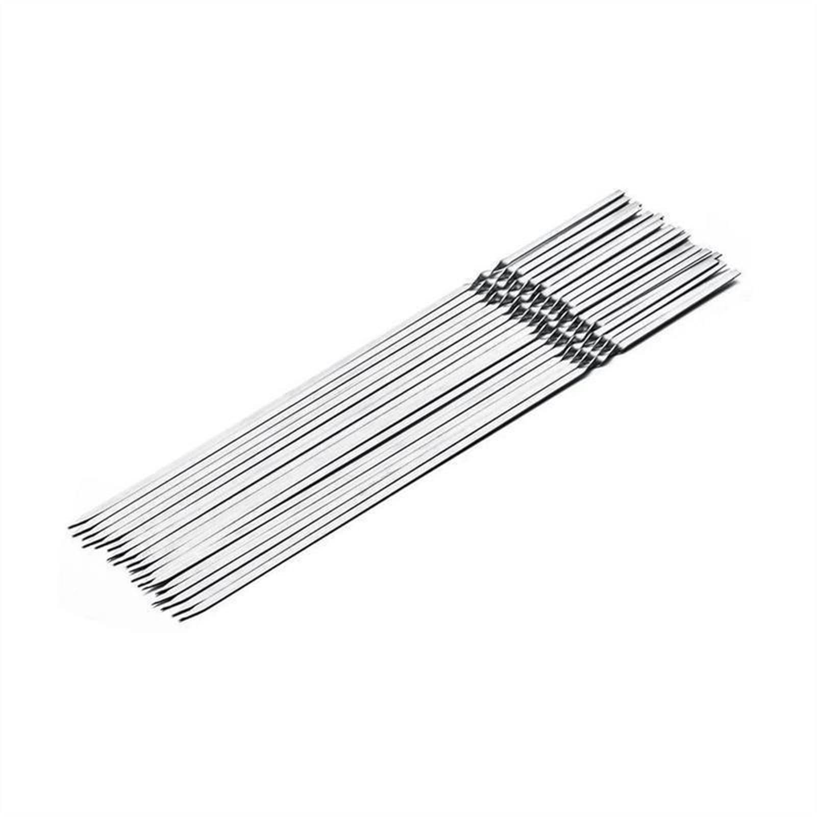 10pcs Utensili per barbecue Barbecue in acciaio Segno Spiedini di agnello Segno di ferro Ago per arrosti Spiedini arrostiti piatti Strumenti per braciere di carne (Color : 33cm 10pcs) (28cm 10pcs)