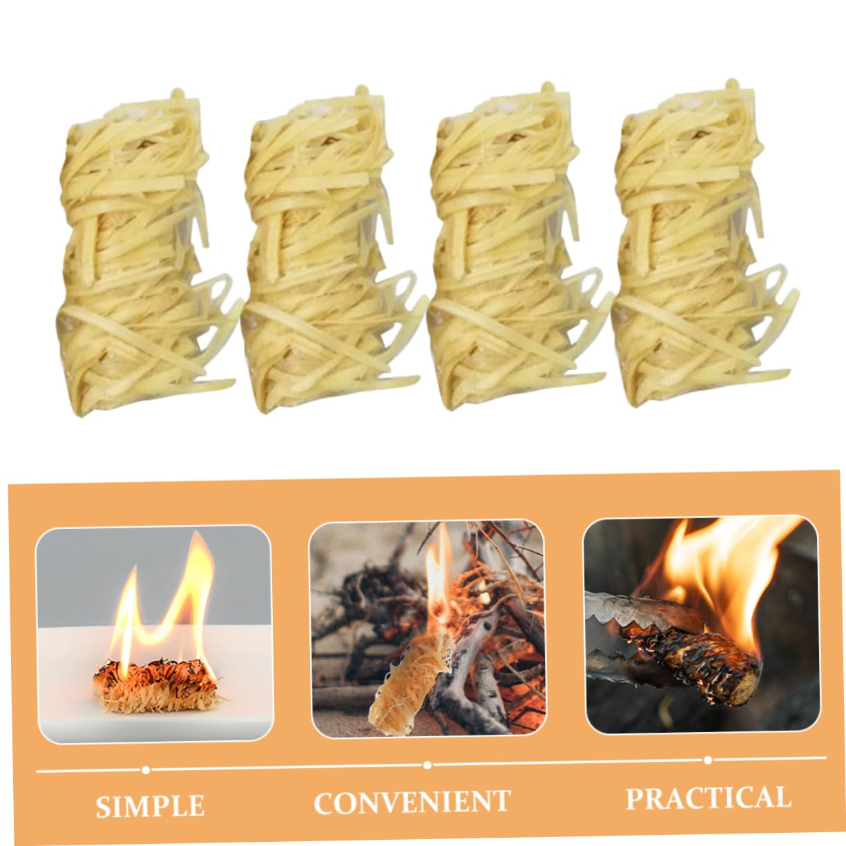 Abaodam Allume-feu Naturels en Bois 50 Pièces, Khaki pour Barbecue | Bois, Usage Campement et Survie, Allumage Facile, Résiste au Vent, Fonctionne par Tous les Temps