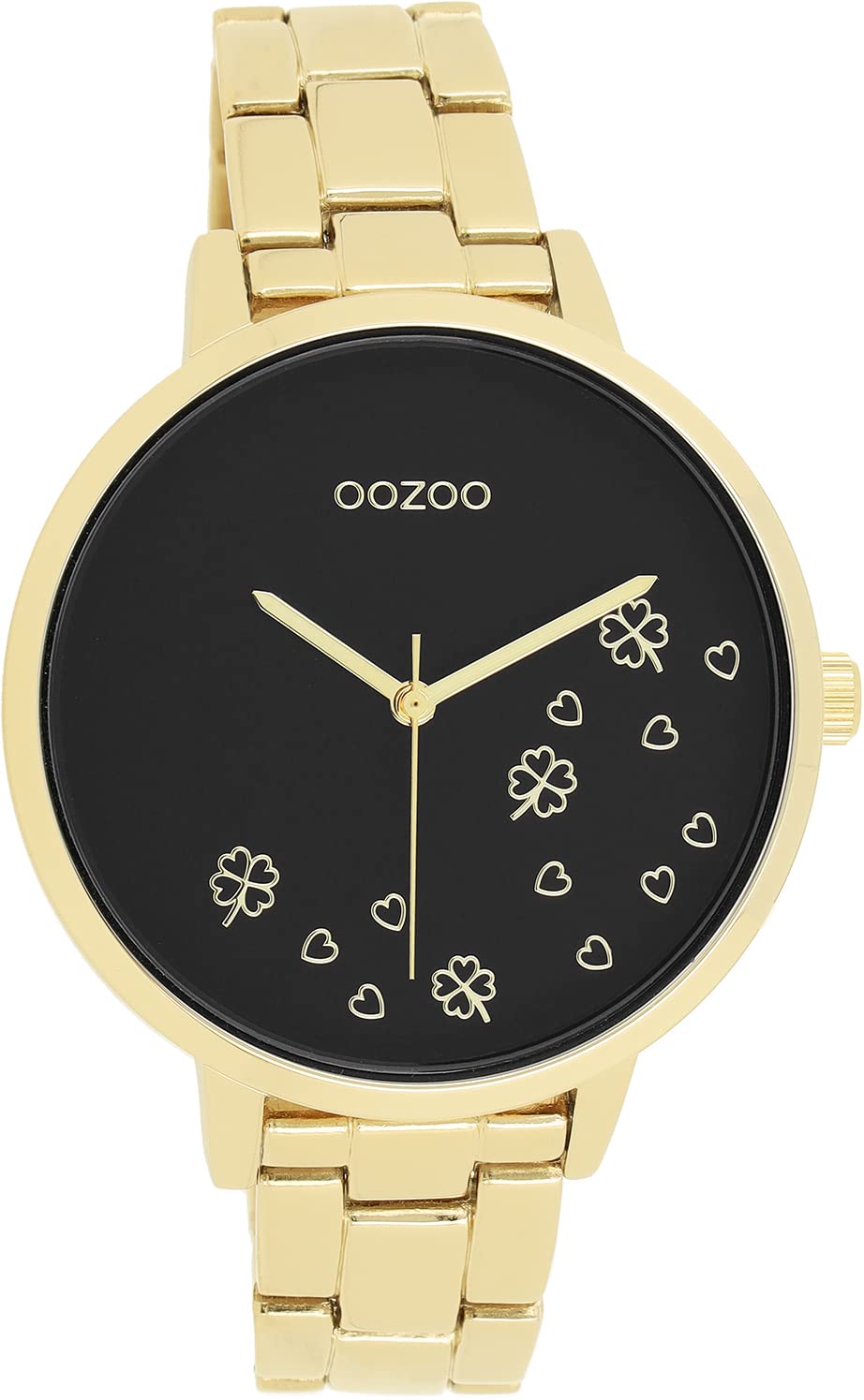Oozoo Timepieces, orologio da donna con cinturino in acciaio inox, orologio di alta qualità per donne, elegante orologio analogico da donna, rotondo, oro/nero, groß, Bracciale