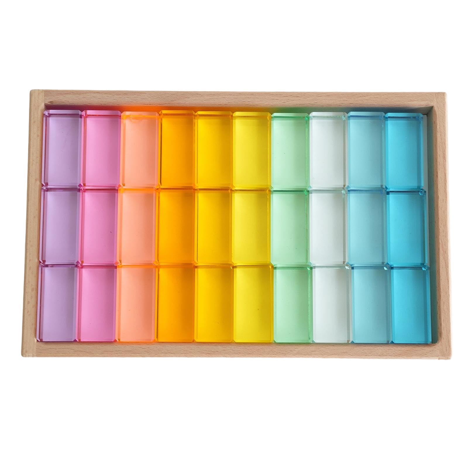 Set di Gioco di Impilamento di Cubi Colorati - Giocattolo Educativo per Bambini, Come immagine, 30 pezzi