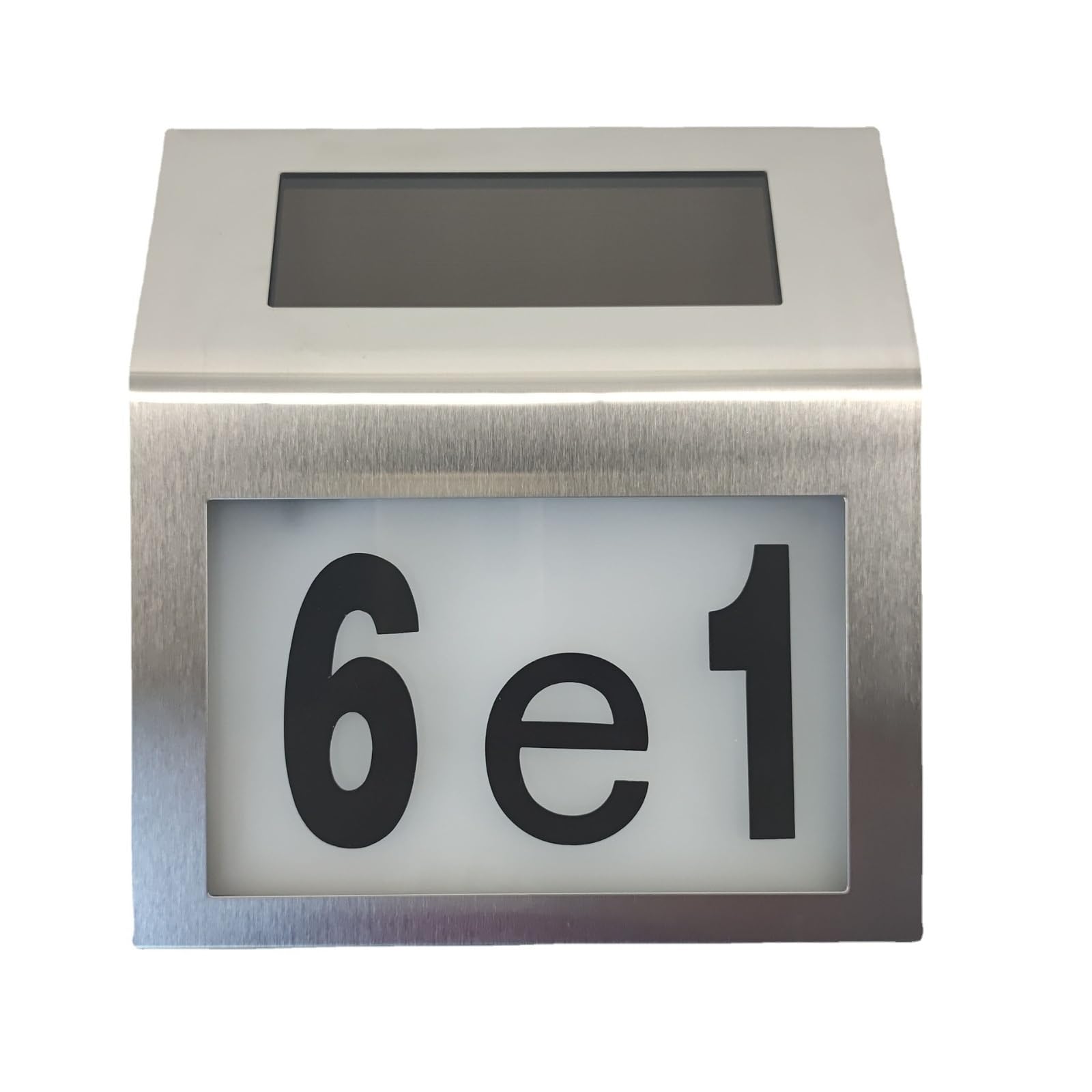 Numero Civico Solare, per indirizzo a LED solare, per numero civico da esterno, supporto parete in acciaio inossidabile per la casa e il giardino