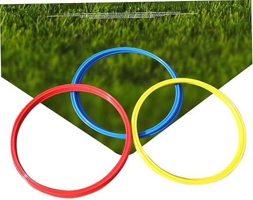 Miniatura 5 de BESPORTBLE Juego de pies 9 anillos de agilidad de fútbol en círculos de entrenamiento amarillo, rojo y azul