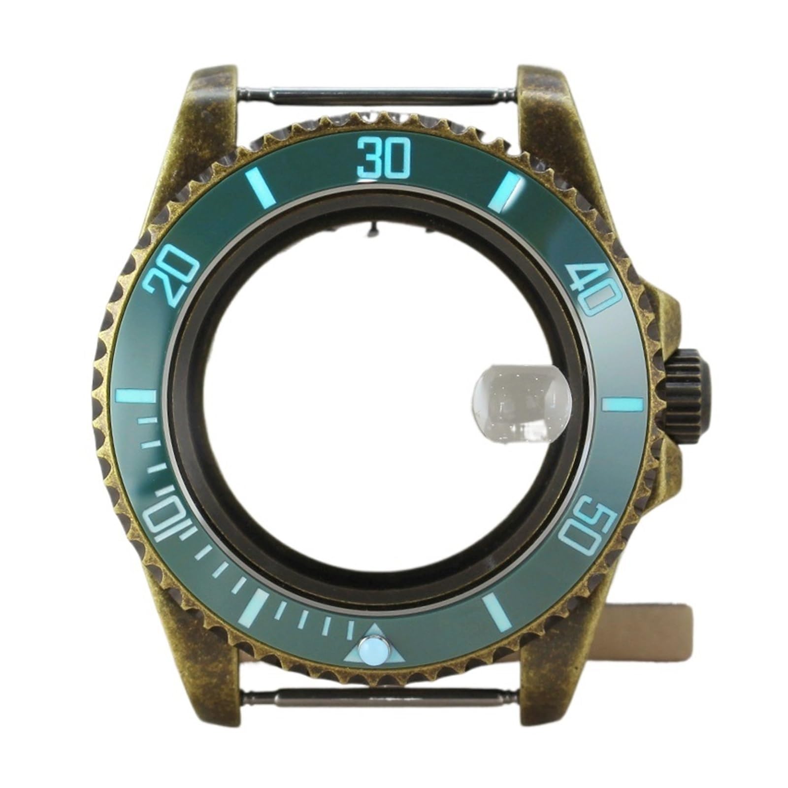 1pc 40mm brązowa stalowa obudowa zegarka nurkowego pełny tekst C3 świecąca ramka dla NH35 NH36 NH38 NH34 ruch 28.5mm Dial Submariner
