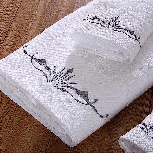 Juego de toallas de baño de lujo bordadas con estrellas en algodón premium 3