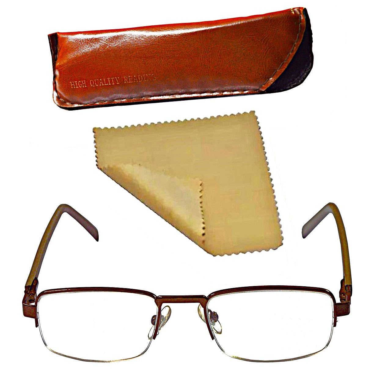 SEE WORLD - Half Rim Metal Frame Reading Eye Glasses Light Weight with Eye Protection and No Eye Strain with Soft Cover and Cleaning Cloth,-image-32