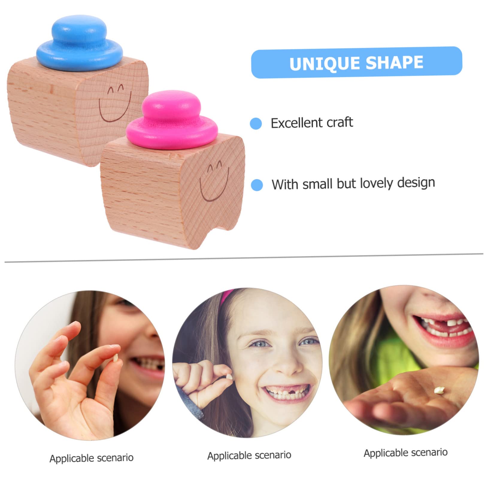 VICASKY 12piezas Cajas De Dientes De Madera Para Recipientes Para Dientes De Leche Recuerdos Infantiles
