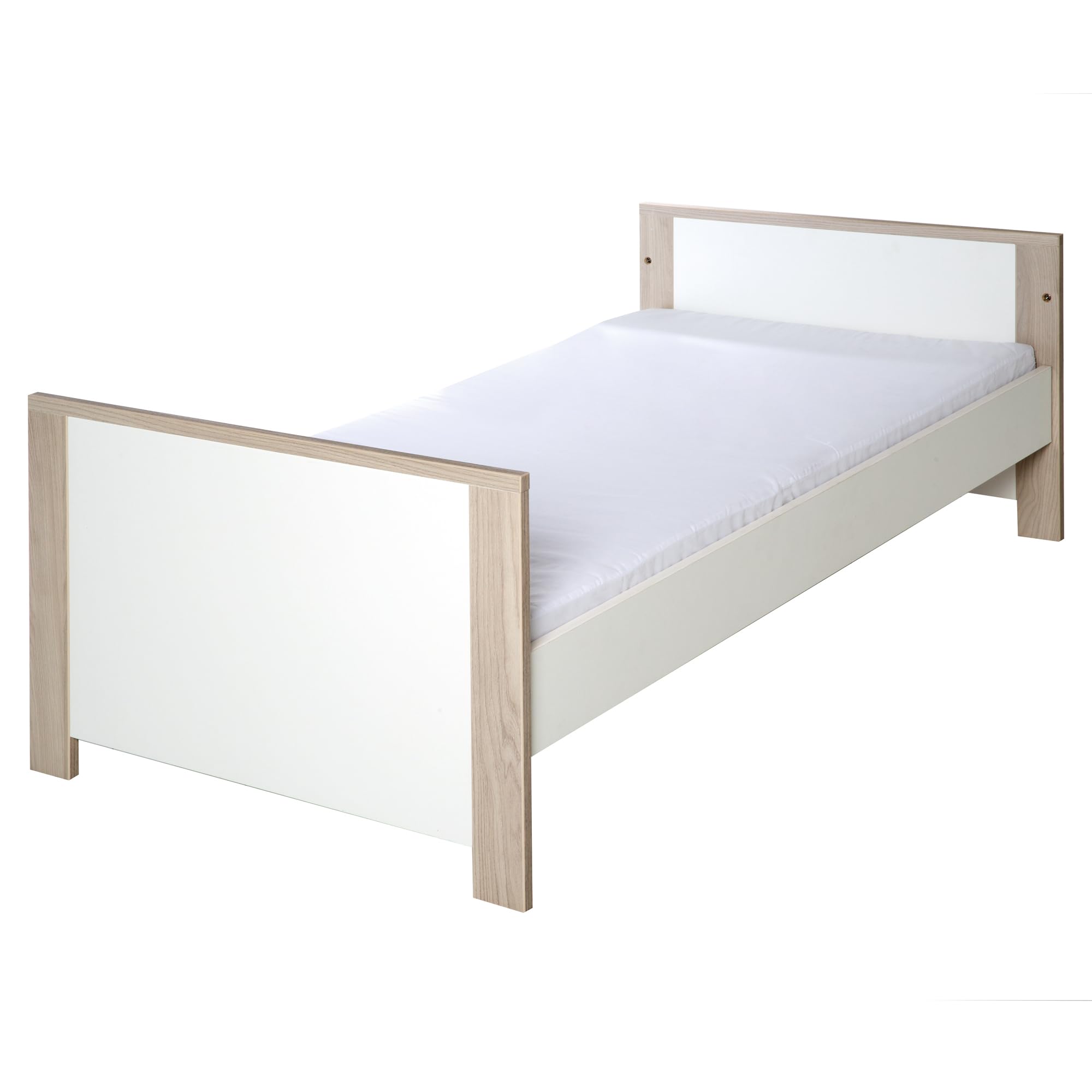 roba Chambre Bébé Complète Olaf - Lit Évolutif 70 x 140 cm + Commode à Langer + Armoire à 3 Portes - Blanc / Décor Bois