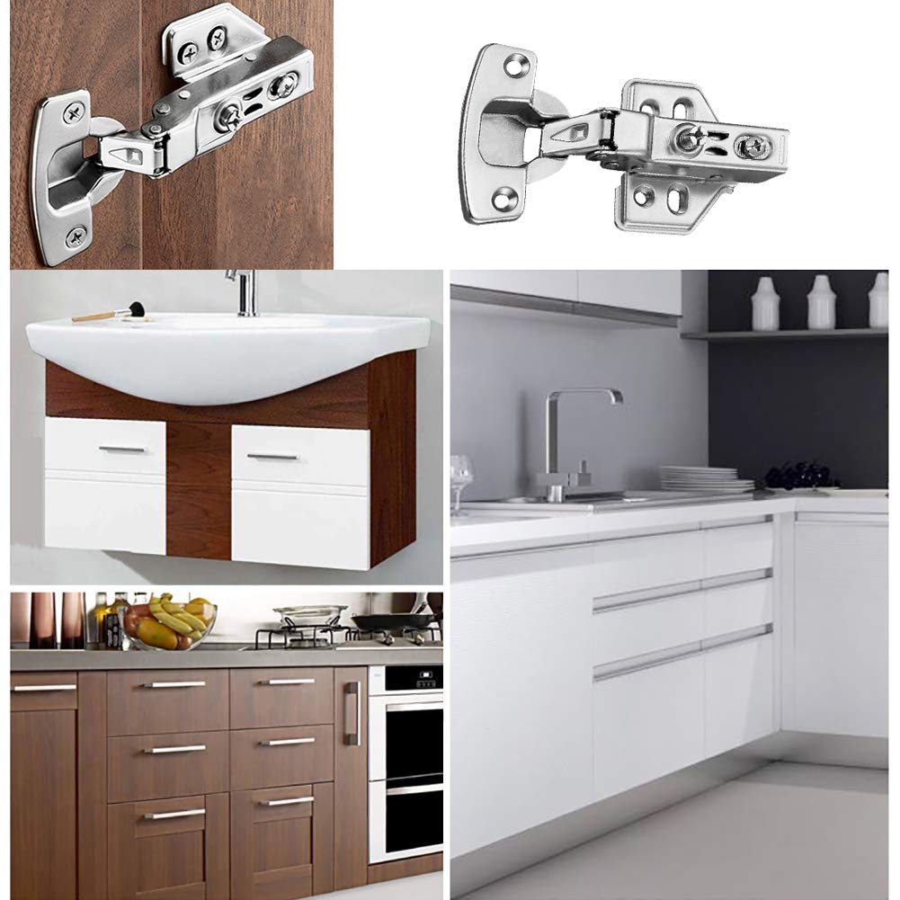 20 Pieces Soft Close Hinge for 1/2" Partial Overlay Cupboard