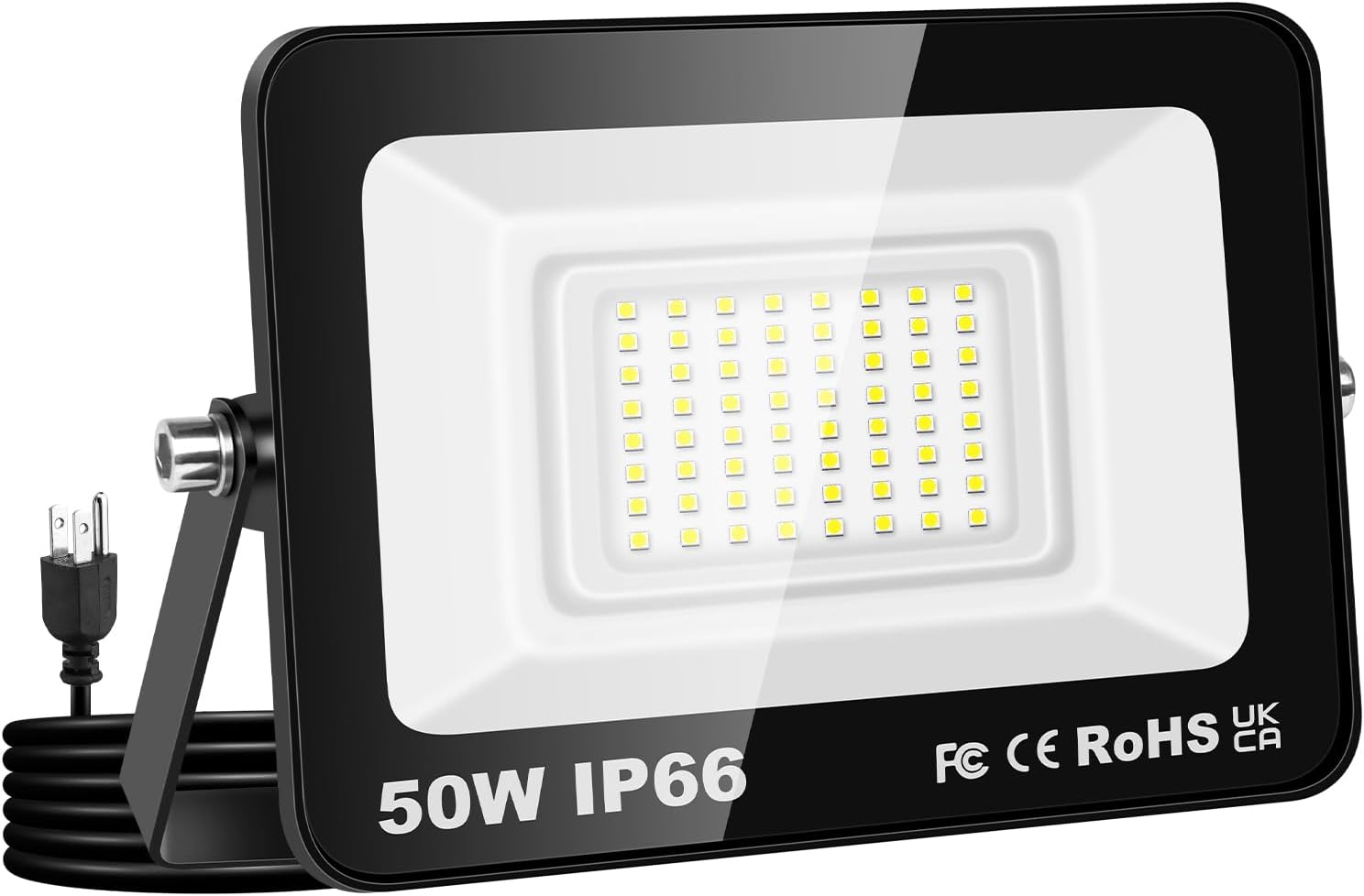 Willpower 30W LED Flood Lights Outdoor,3000lm Brightness Exterior Security FloodLight with Plug,4000K Warm White IP66 Waterproof Work Floodlights for Yard Garage Porch Backyard Playground