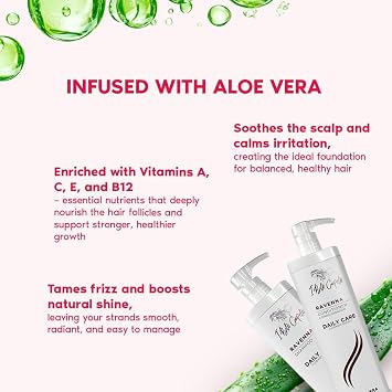 I Belli Capelli Ravenna Daily Care Kit - Aloe Vera Shampoo & Conditioner + Repair Oil Paraben-Free, Deep Moisture, Breakage Reduction & Repairs Split Endsfor Dry, Damaged & All Hair Types