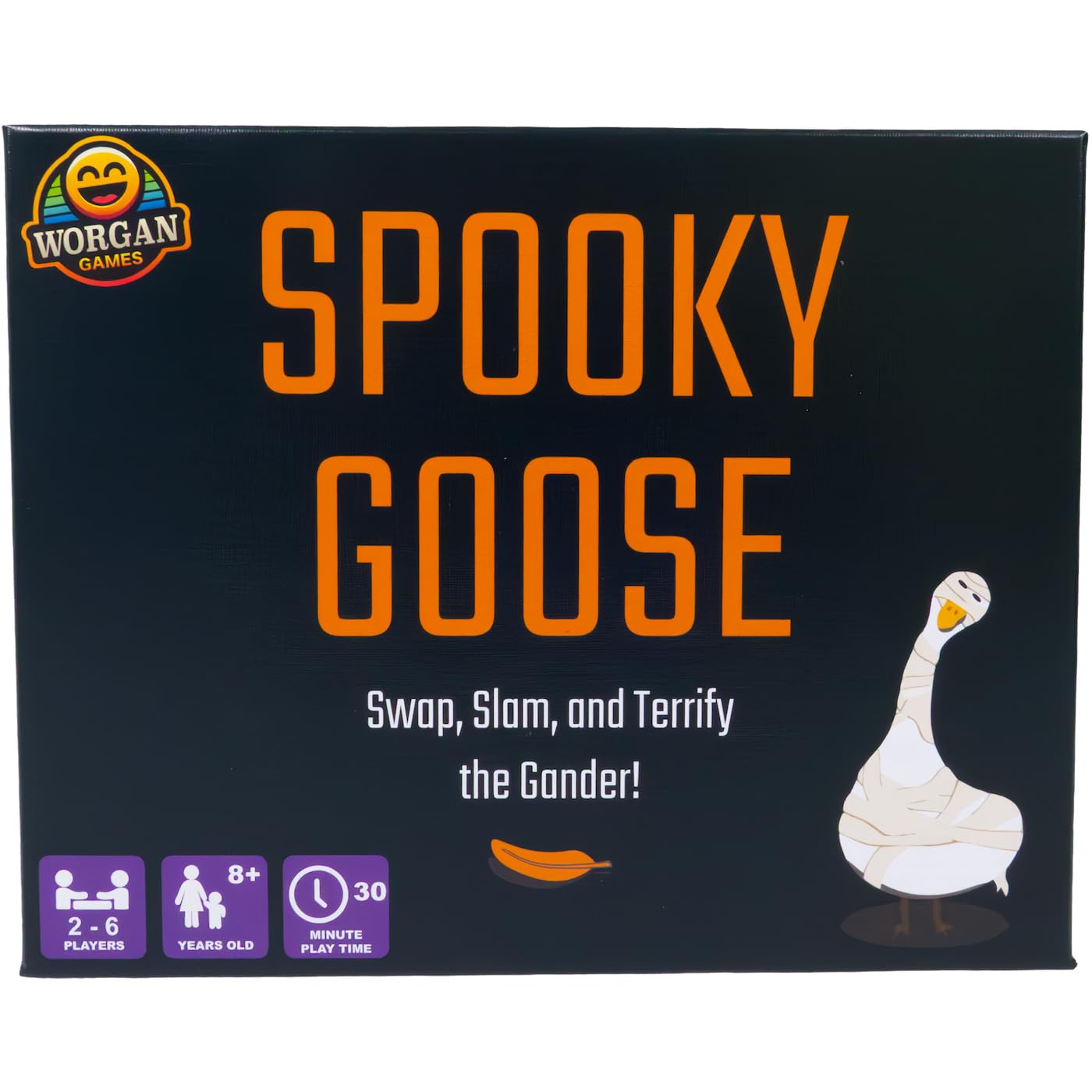 Worgan Games Spooky Goose - Halloween Themed Card Game for Kids, Teens & Adults | Family-Fun Quick-Thinking Strategy Game | 2-6 Players | Age 8+