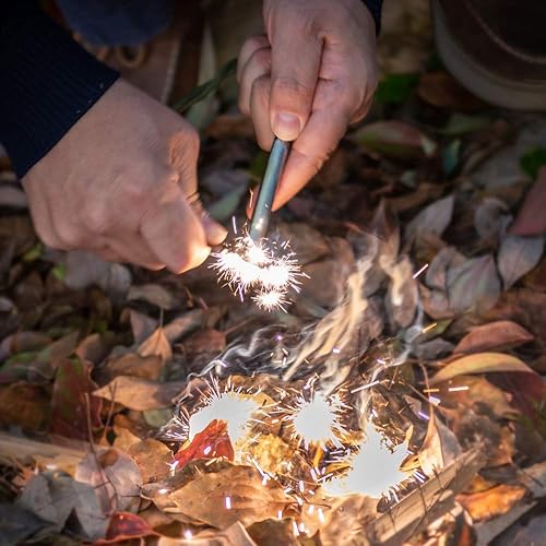 Vista 6 de 4 Inch Fire Starter, Bushcraft Survival Ferro Rod Flint Fire Starter ，Multi-Tool Striker