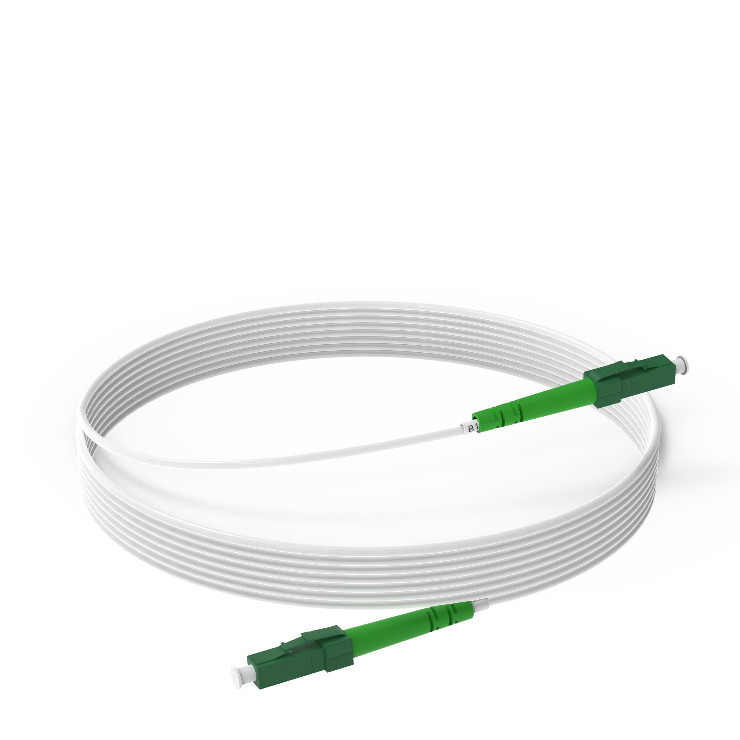 75m Câble Fibre Optique Blanc LC/APC vers LC/APC | Simplex Monomode OS2 FTTH Câble Fibre Optique